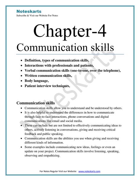 Communication Skills Notes