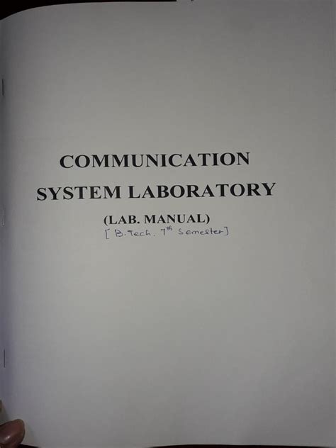 Communication System Lab Manual