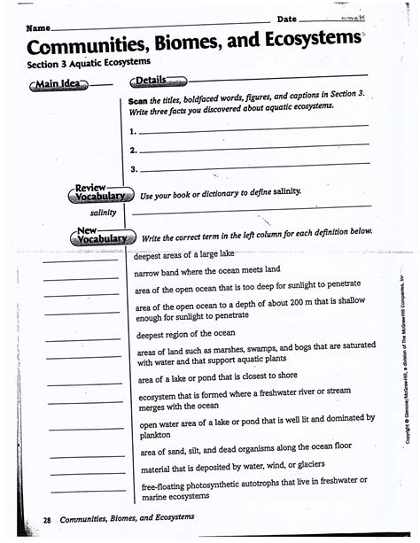 Communities Biomes And Ecosystems Section 1 Worksheets K12 Communities And Biomes Worksheet Answers - Communities And Biomes Worksheet Answers