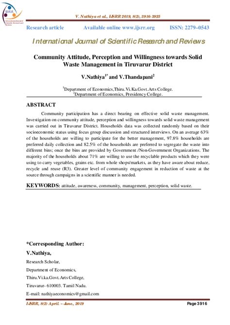 Full Download Community Attitude Perception And Willingness Towards 
