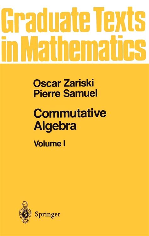 Commutative Algebra Zariski