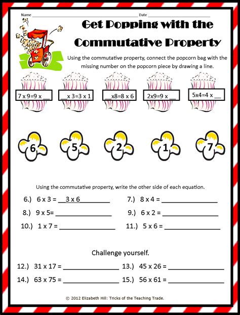 Commutative Property Mathematics Worksheets And Study Guides Third Third Grade Math Properities Worksheet - Third Grade Math Properities Worksheet