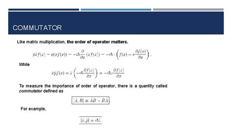 Commutator Operator