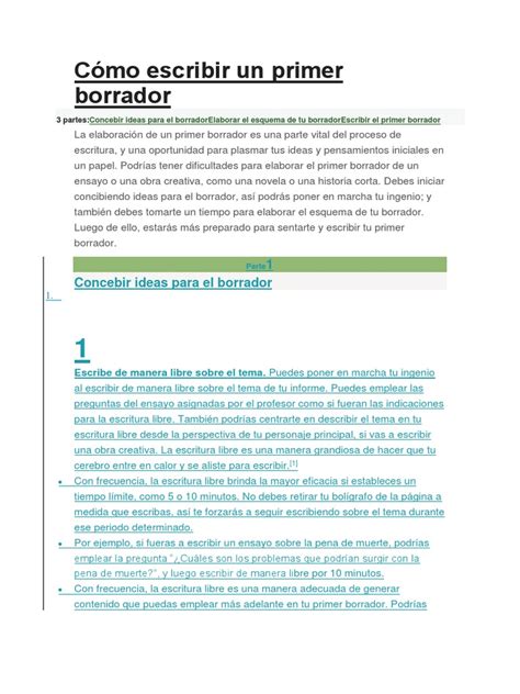 Como Hacer Un Borrador