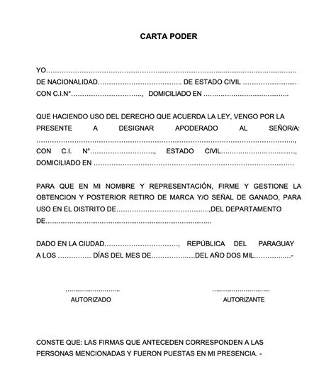 Como Redactar Una Carta Poder