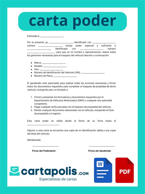 Como Rellenar Una Carta Poder
