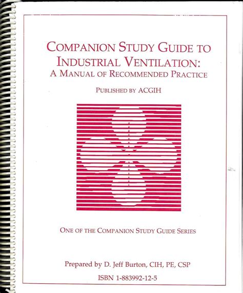 Read Online Companion Study Guide To Industrial Ventilation A Manual Of Recommended Practice For Design 26Th E 