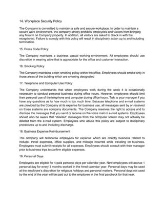 company rules explanation