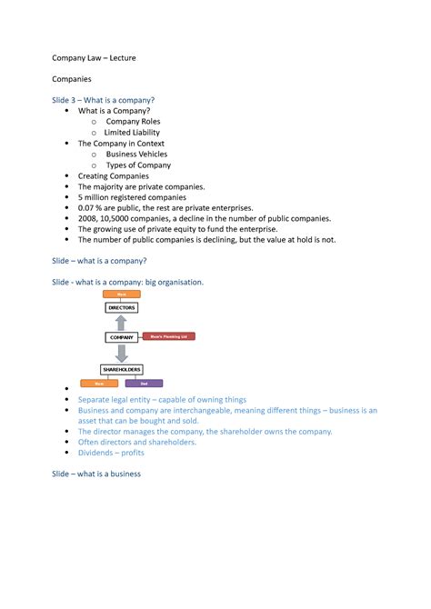 Read Company Law Lecture Notes 
