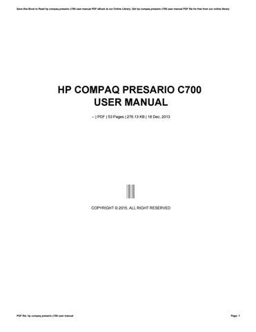 Download Compaq Presario C700 User Guide 