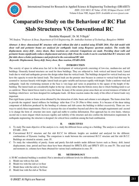 Comparative Study Of Rc Flat Slab Shear Wall With