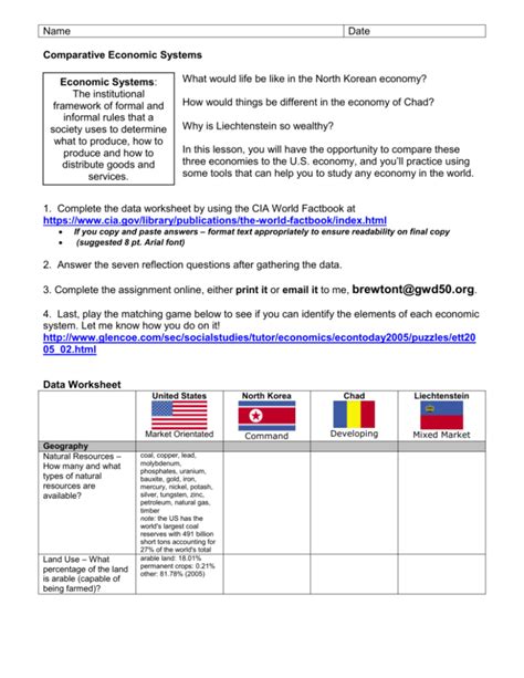 Comparative Systems Worksheet   Name That Economic System Worksheet Free Download On - Comparative Systems Worksheet
