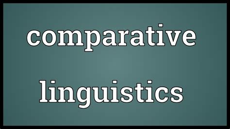 Read Comparative Linguistics 