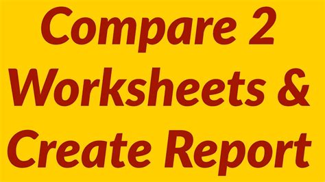 Compare 2 Worksheets To Create Report Free Excel Comparative Systems Worksheet - Comparative Systems Worksheet