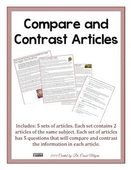 Compare Amp Contrast 6th Grade Articles By Meyersu0027 Compare And Contrast Articles 5th Grade - Compare And Contrast Articles 5th Grade