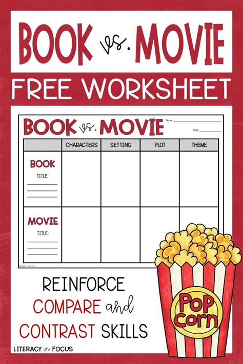 Compare And Contrast Movie And Book Template Free Movie Vs Book Worksheet - Movie Vs Book Worksheet