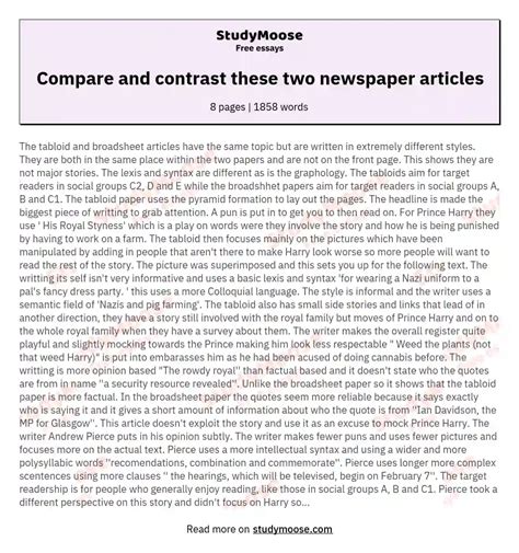 Download Compare And Contrast Journal Articles 