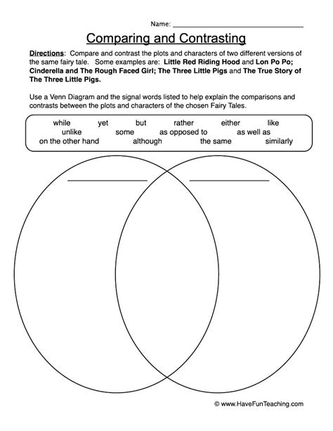 Comparing And Contrasting Worksheets For Grade 4 K5 Compare And Contrast Activities 4th Grade - Compare And Contrast Activities 4th Grade