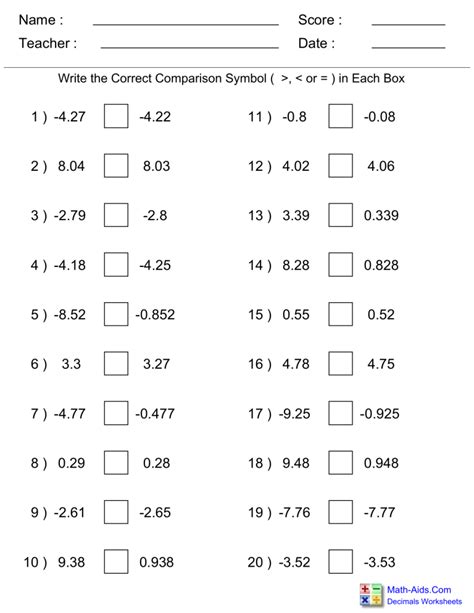 Comparing Decimals Worksheet Live Worksheets Compare Decimals Worksheet - Compare Decimals Worksheet