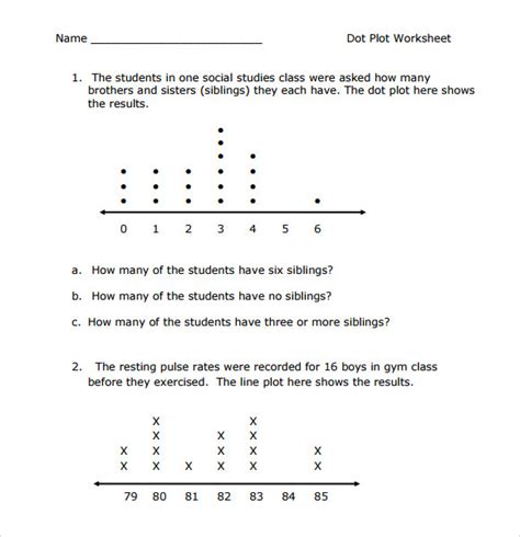 Comparing Dot Plot Data Differentiated Worksheet Twinkl 7th Grade Dot Plots Worksheet - 7th Grade Dot Plots Worksheet