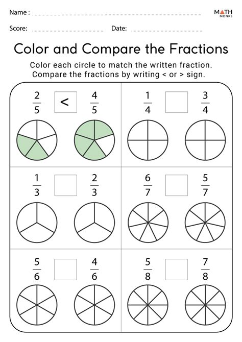 Comparing Fractions 4 Worksheets Second Grade Lesson Tutor Fractions Worksheets - Fractions Worksheets
