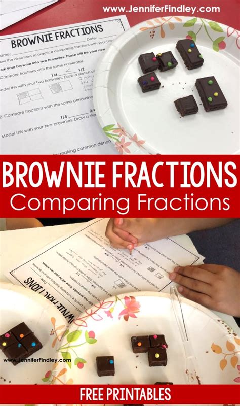 Comparing Fractions Activity With Brownies Teaching With Comparing Fractions Activity - Comparing Fractions Activity