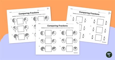 Comparing Fractions Differentiated Cut And Paste Worksheets Teach Teach Comparing Fractions - Teach Comparing Fractions