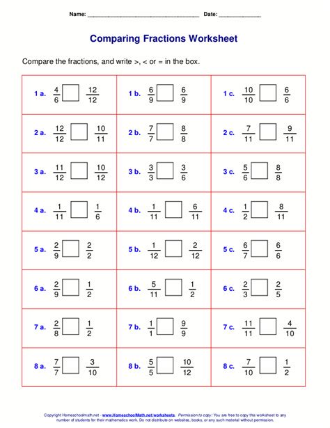 Comparing Fractions Math Worksheets Ages 7 9 Activities Compare Fractions 3rd Grade Worksheet - Compare Fractions 3rd Grade Worksheet