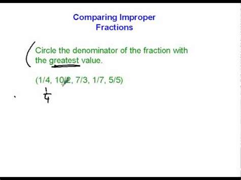 Comparing Improper Fractions Youtube Comparing Improper Fractions - Comparing Improper Fractions