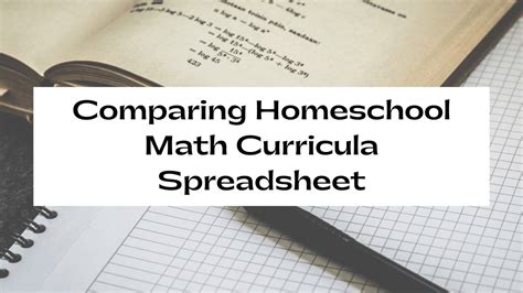 Comparing Math Curricula 8211 The Mindfull Mentor Math Spreadsheet - Math Spreadsheet