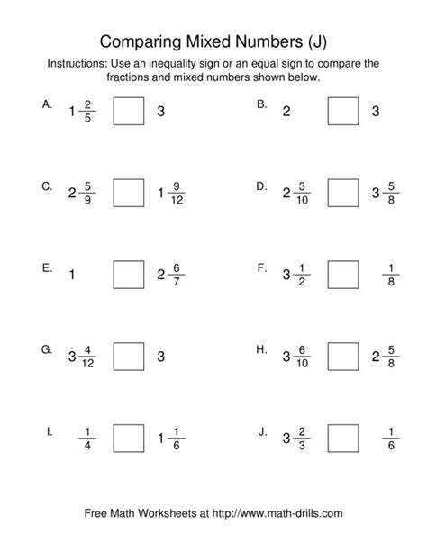 Comparing Mixed Numbers Worksheets Mixed Numbers Worksheet 7th Grade - Mixed Numbers Worksheet 7th Grade