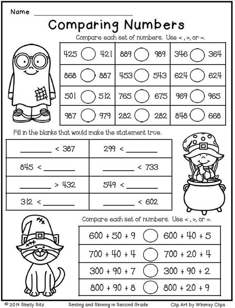 Comparing Numbers To 1000 2nd Grade Math Salamanders 2nd Grade Comparing Numbers Worksheet - 2nd Grade Comparing Numbers Worksheet