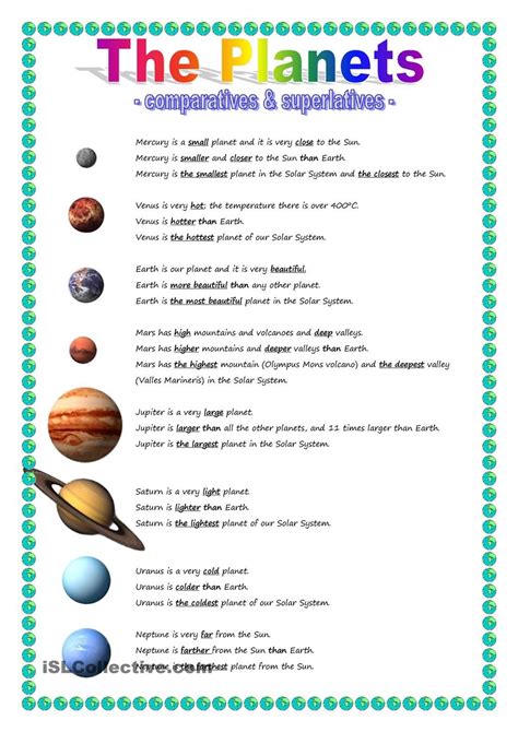 Comparing Planets Worksheet Planet Information Worksheet - Planet Information Worksheet