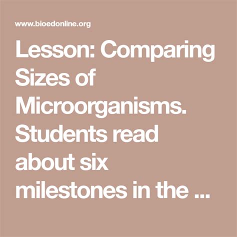 Comparing Sizes Of Microorganisms Lesson Plan For 5th Microorganisms Lesson Plans 5th Grade - Microorganisms Lesson Plans 5th Grade