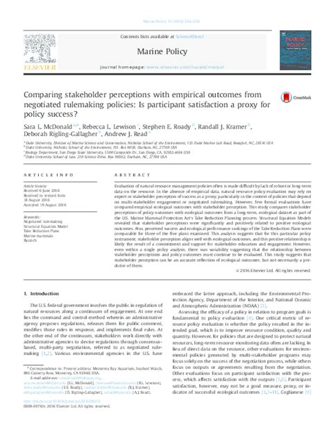 comparing stakeholder perceptions with empirical outcomes
