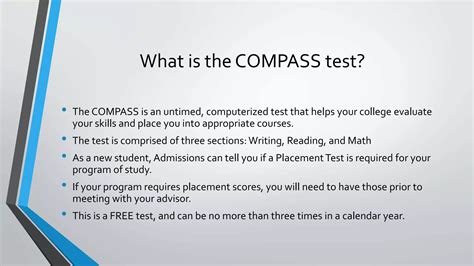 compass testing study guide