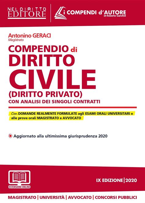 Read Compendio Di Diritto Civile Diritto Privato Con Analisi Completa Dei Singoli Contratti Con Aggiornamento Online 