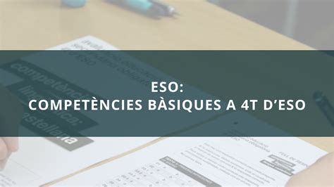 Competencies Basiques 4 Eso