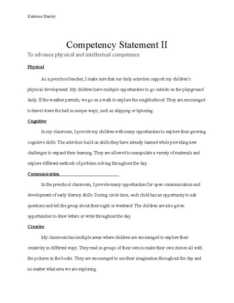 Competency Statement 2 For Cda