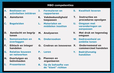competenties mbo