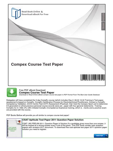 Compex Course Example Test Paper