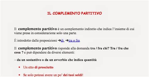 Complementi Oggetti Partitivi