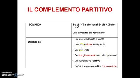 Complementi Oggetto Partitivi
