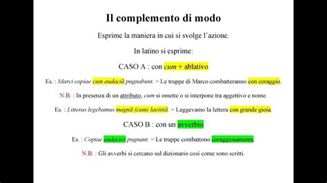 Complemento Di Modo In Latino
