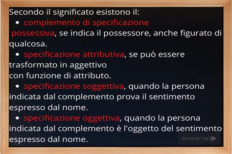 Complemento Di Specificazione Frasi