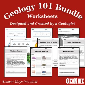 Complete Geology 101 Worksheet Bundle Pack Create Your Geology Worksheet Grade 5 - Geology Worksheet Grade 5