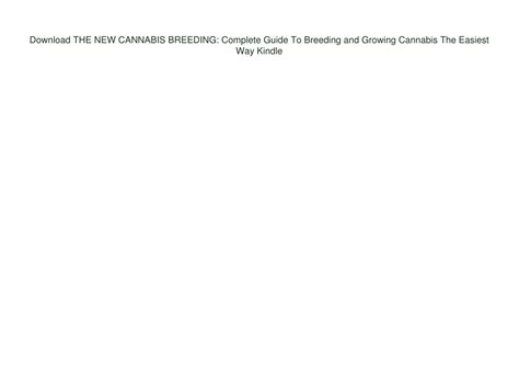 complete guide to cannabis breeding english editi