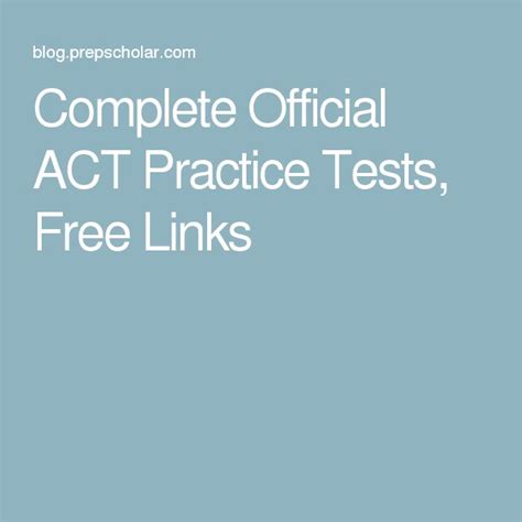 Complete Official Act Practice Tests Free Links Prepscholar Act Worksheets Math - Act Worksheets Math