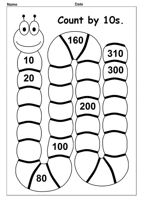 Complete Skip Counting By 10 Printable Math Worksheet Complete Skip Counting Series - Complete Skip Counting Series