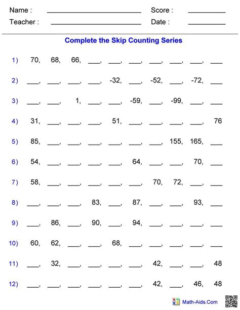 Complete The Skip Counting Series   Skip Counting Free Math Worksheets Cuizus - Complete The Skip Counting Series